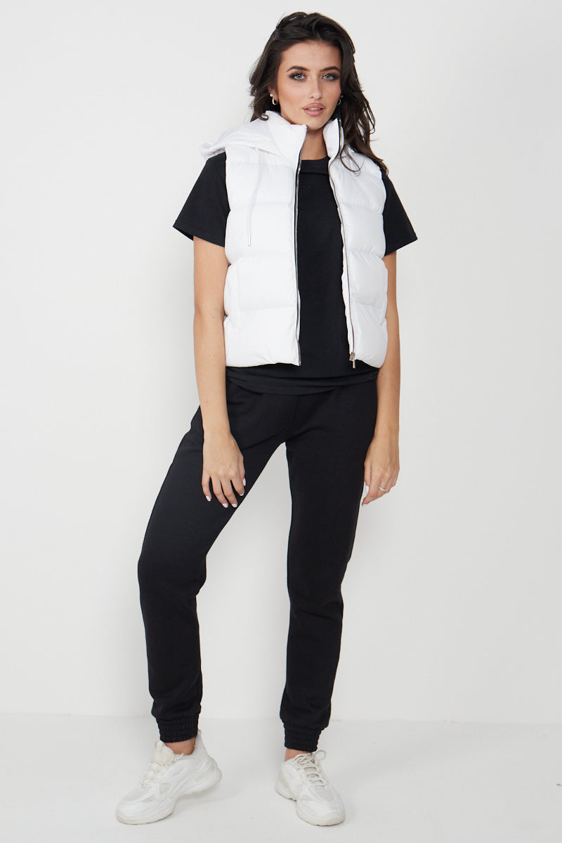 White Padded Hooded Gilet - Frida - Storm Desire