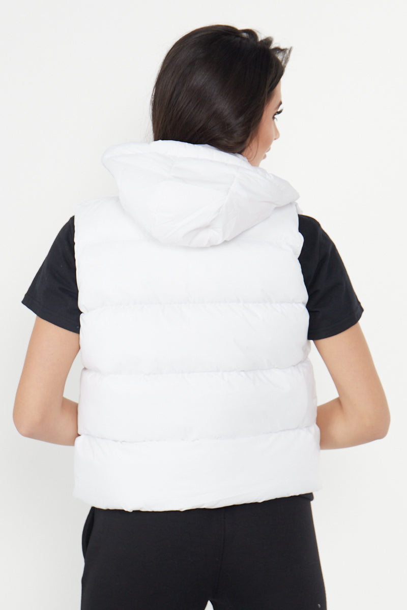 White Padded Hooded Gilet - Frida - Storm Desire