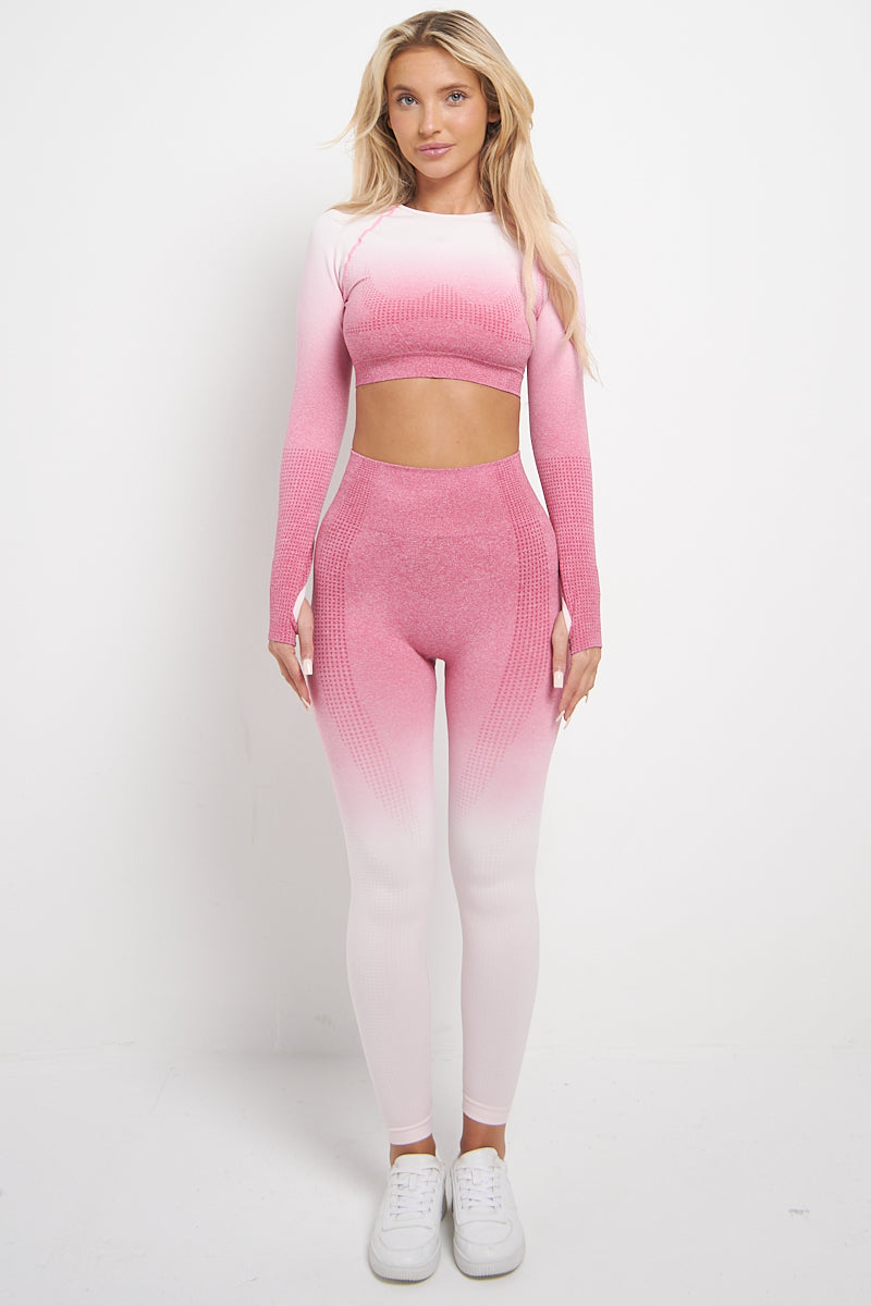 Ribbed Textured Active Top & Pants Set - Astrid - Storm Desire