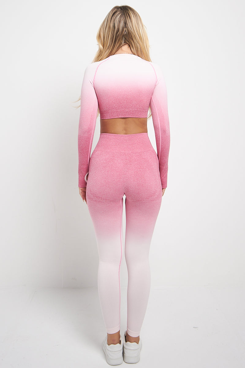 Ribbed Textured Active Top & Pants Set - Astrid - Storm Desire