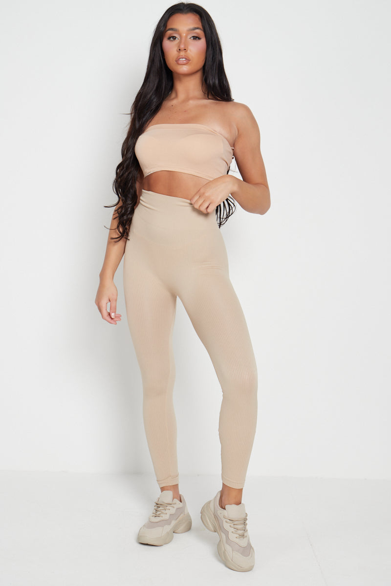 On Sale High Waist Ribbed Leggings Della