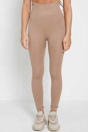 High Waist Ribbed Leggings - Della - Storm Desire