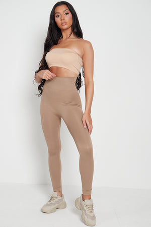 High Waist Ribbed Leggings - Della - Storm Desire