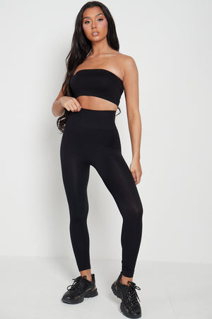 High Waist Ribbed Leggings - Della - Storm Desire