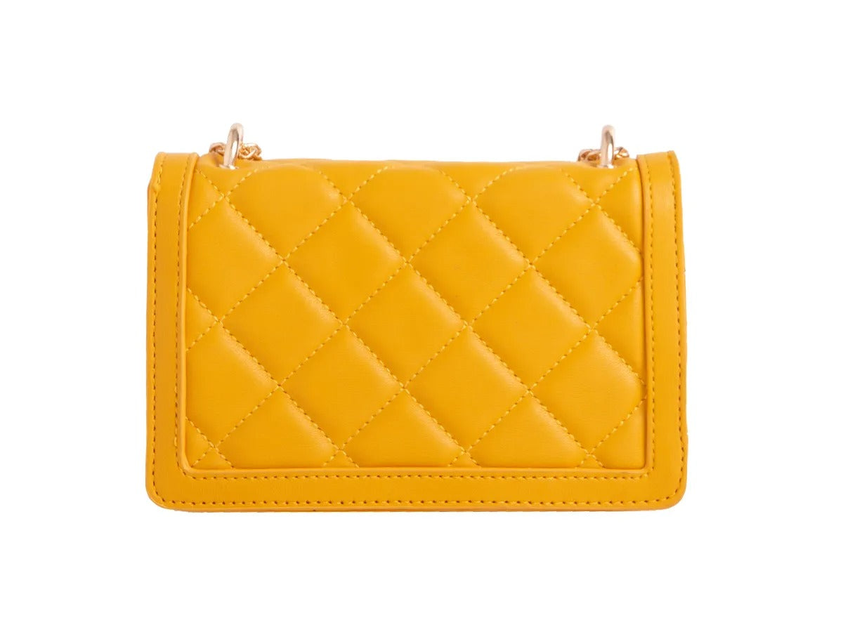 Yellow Quilted Mini Crossbody Bag - Clementine - Storm Desire