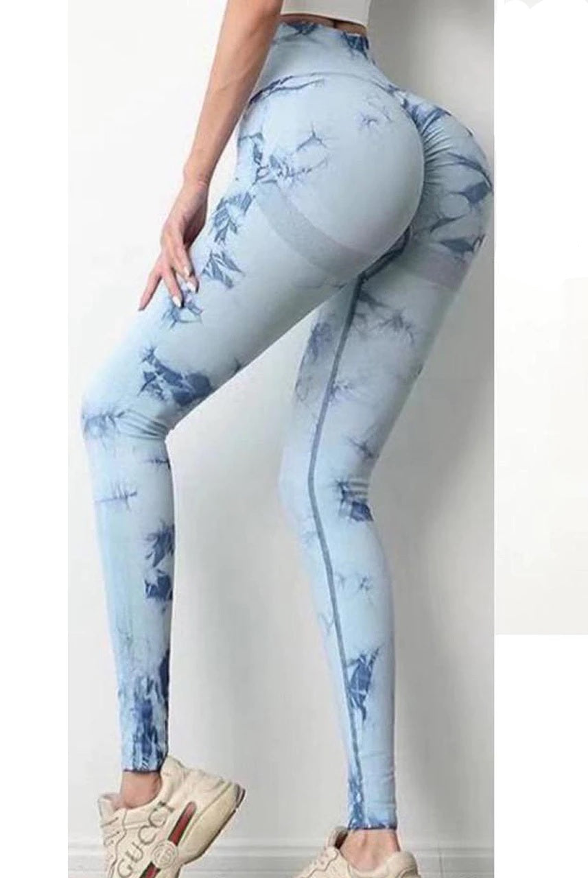 Tie Dye Print Bum Sculpt Leggings - Cecilia - Storm Desire