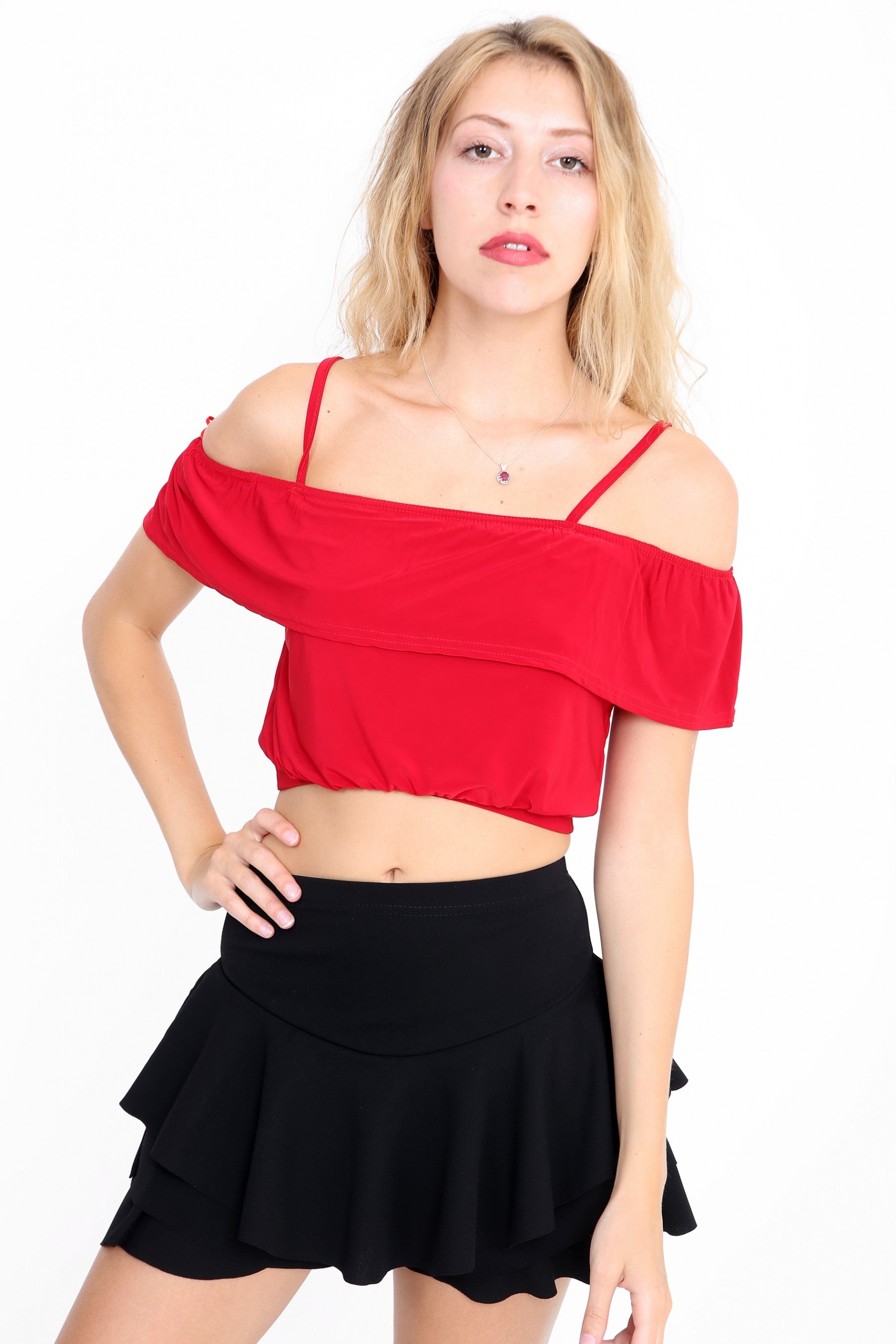 Kylie Multi Layered Frill Mini Skort Shorts - Black - Storm Desire