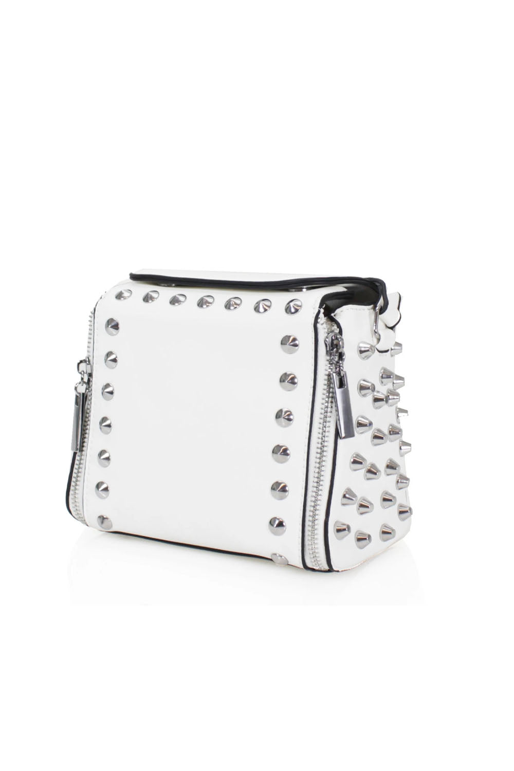 White Silver Stud Midi Bag - Jessica - Storm Desire