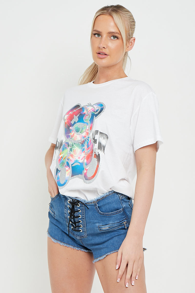 Denim Lace up Hot Pants - Lena - Storm Desire