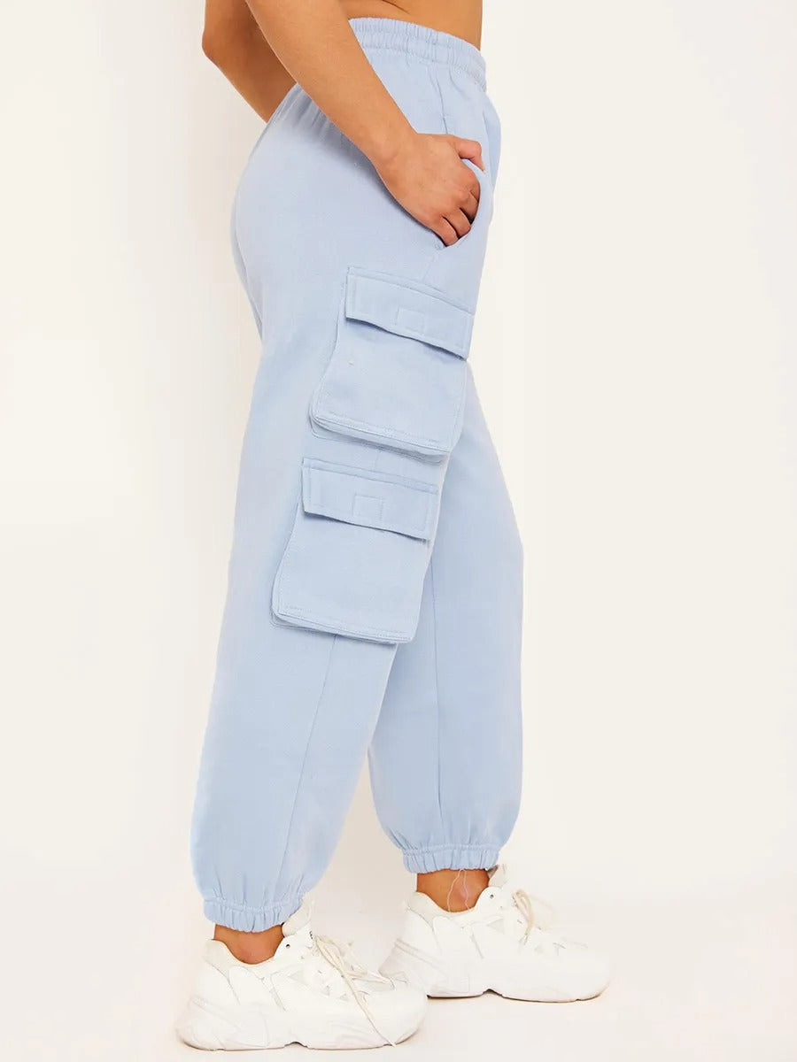 Blue Crop Top & Joggers Set - Erin - Storm Desire