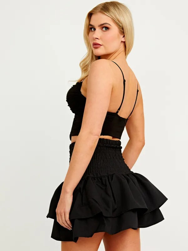 Layered Rara Mini Skirt - Brooke - Storm Desire